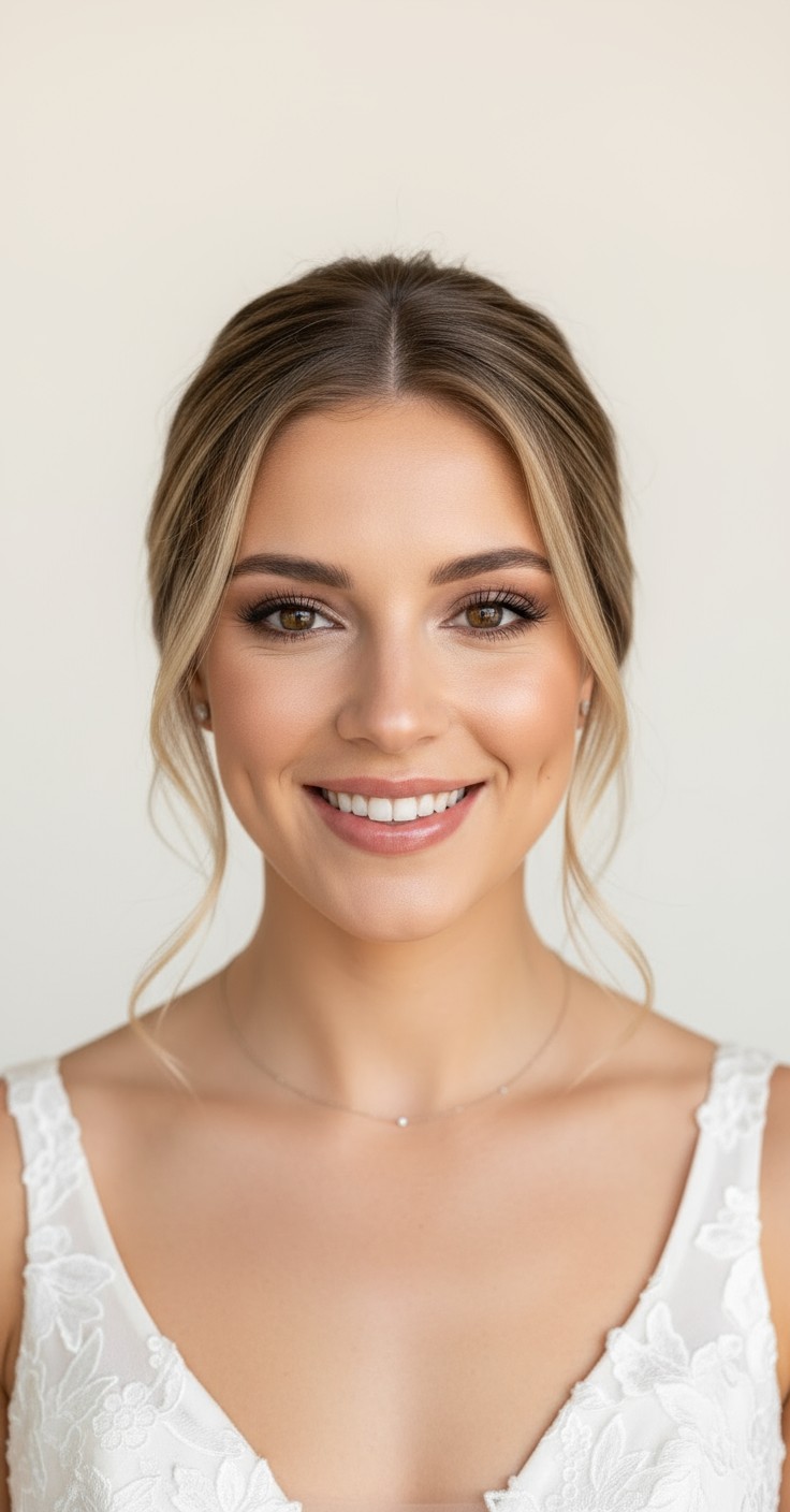 After Low Messy Bun Wedding Hair